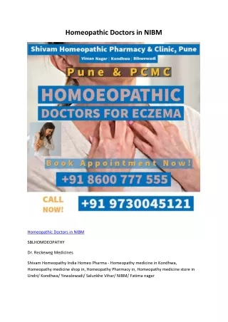 Homeopathic Doctors in NIBM