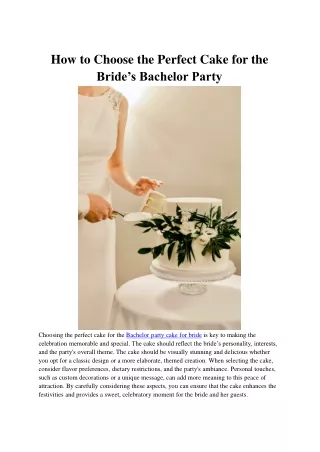 How to Choose the Perfect Cake for the Bride’s Bachelor Party (1)