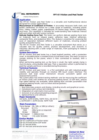 FPT-01 Friction and Peel Tester