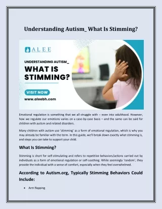 Understanding Autism_ What Is Stimming?