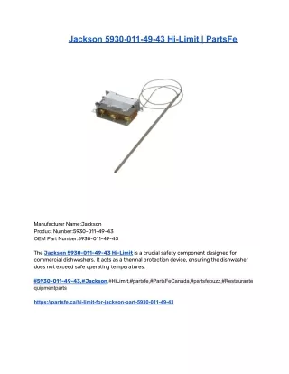 Jackson 5930-011-49-43 Hi-Limit _ PartsFe