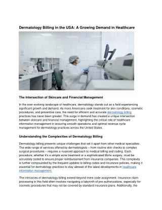 Dermatology Billing in the USA: A Growing Demand in Healthcare