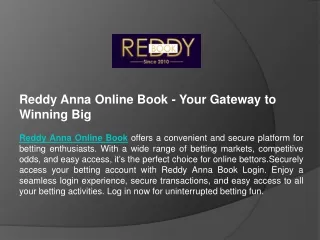 Reddy Anna Book Login - Access Your Betting Account Instantly