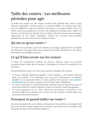 Taille des rosiers : Quand et comment agir efficacement
