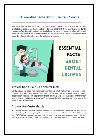 5 Essential Facts About Dental Crowns