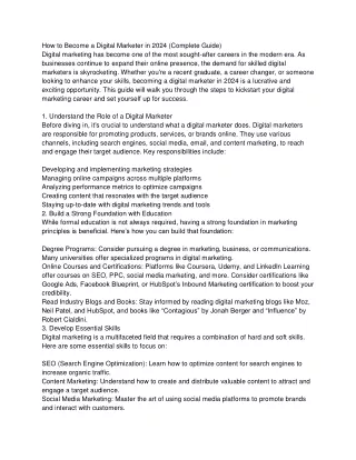 How to Become a Digital Marketer in 2024