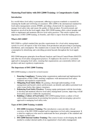 iso 22000 training