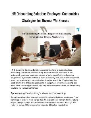 HR Onboarding Solutions Employee_ Customizing Strategies for Diverse Workforces