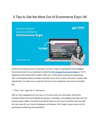 Tips to Maximize Your Experience at UK’s Ecommerce Expo 2024