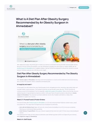 Best Diet recommended by obesity surgeon in Ahmedabad