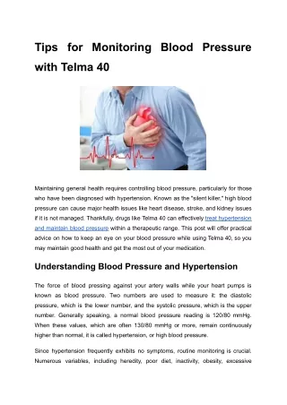 pdf Tips for Monitoring Blood Pressure with Telma 40