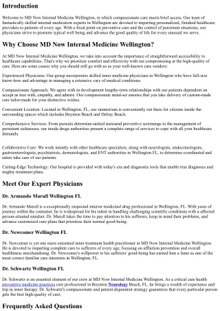 MD Now Internal Medicine Wellington: Quick Access to Compassionate Care