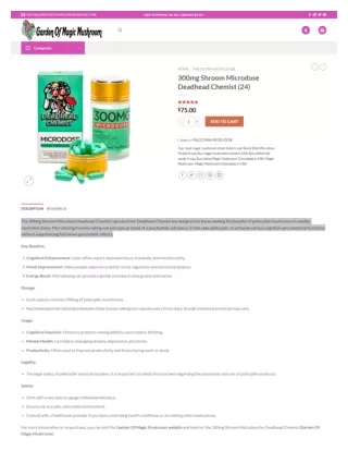 300mg Shroom Microdose Deadhead Chemist - gardenofmagicmushroom.com
