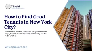 How to Find Good Tenants in New York City