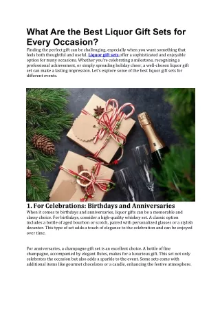 What Are the Best Liquor Gift Sets for Every Occasion