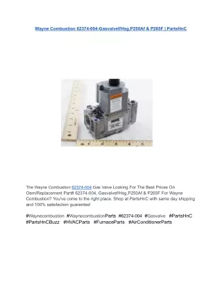 Wayne Combustion 62374-004-Gasvalvef_Hsg,P250Af & P265F _ PartsHnC