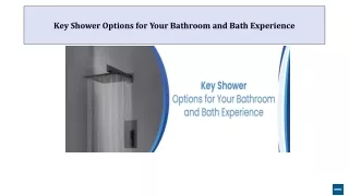 Key Shower Options for Your Bathroom and Bath Experience