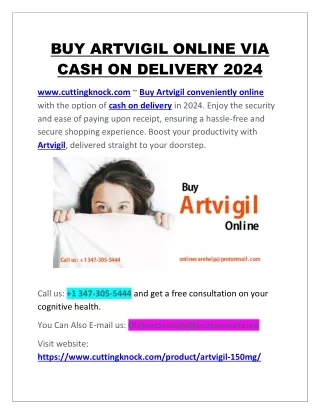 Buy Artvigil Online via Cash on Delivery 2024
