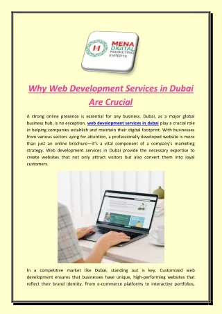 Why Web Development Services in Dubai Are Crucial