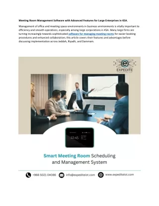 Meeting Room Management Software with Advanced Features for Large Enterprises in KSA