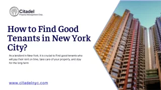 How to Find Good Tenants in New York City