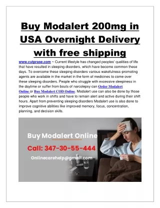 Buy Modalert 200mg in USA Overnight Delivery with free shipping
