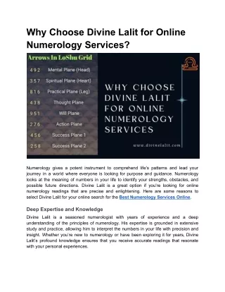 Why Choose Divine Lalit for Online Numerology Services?
