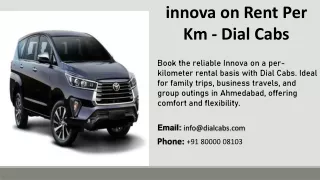 innova on Rent Per Km - Dial Cabs