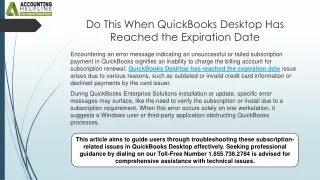 What to do when QuickBooks Desktop Has Reached The Expiration Date A Step-by-Step Guide