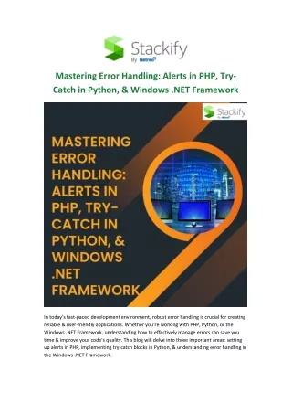 Mastering Error Handling_ Alerts in PHP, Try-Catch in Python, and Windows .NET Framework