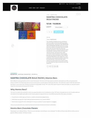 MANTRA CHOCOLATE BULK PACKS - mantrabarchocolate.com