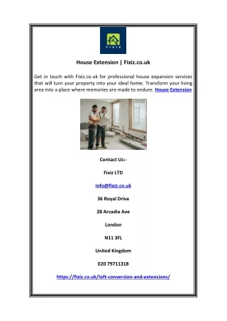 House Extension | Fixiz.co.uk