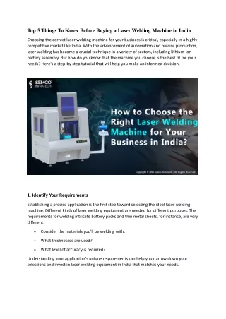 Top 5 Things To Know Before Buying a Laser Welding Machine in India