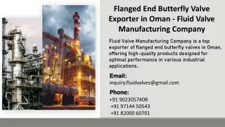 Flanged End Butterfly Valve Exporter in Oman - Fluid Valve Manufacturing Company