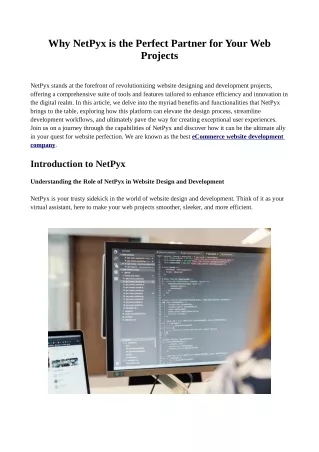 Why NetPyx is the Perfect Partner for Your Web Projects