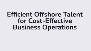 Efficient Offshore Talent for Cost-Effective Business Operations