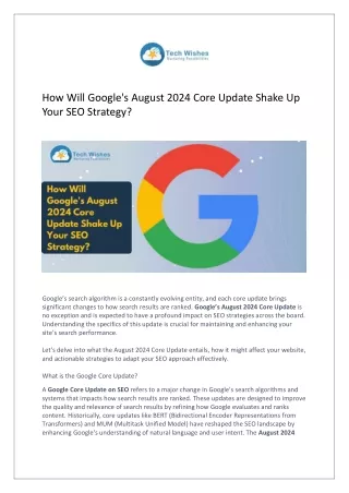 How Will Google's August 2024 Core Update Shake Up Your SEO Strategy