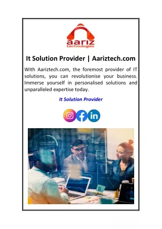 It Solution Provider  Aariztech.com