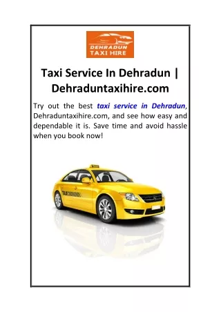 Taxi Service In Dehradun  Dehraduntaxihire.com