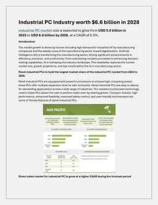 Industrial PC Industry worth $6.6 billion in 2028