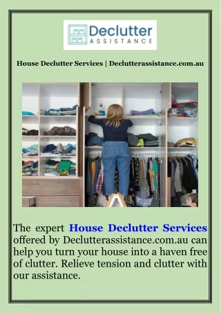 House Declutter Services  Declutterassistance.com.au