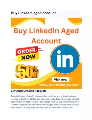 Buy Linkedin aged account