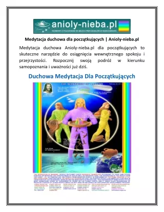 Medytacja duchowa dla początkujących  Anioly-nieba.pl