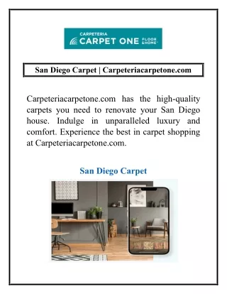 San Diego Carpet | Carpeteriacarpetone.com