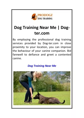Dog Training Near Me  Dog-ter.com
