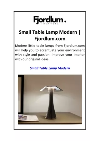 Small Table Lamp Modern  Fjordlum.com