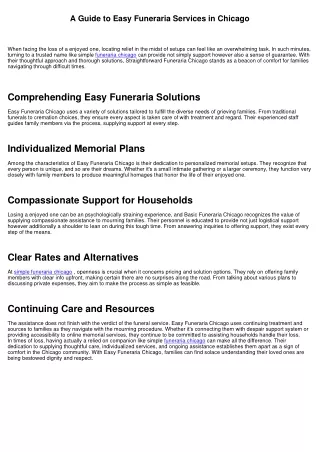 A Overview to Basic Funeraria Solutions in Chicago