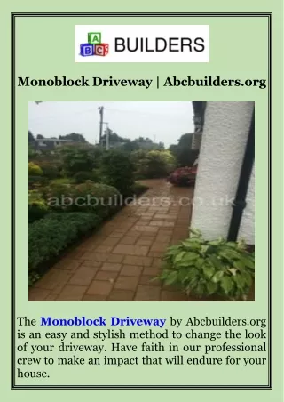 Monoblock Driveway  Abcbuilders.org