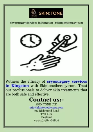 Cryosurgery Services In Kingston  Skintonetherapy.com