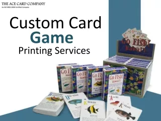 Custom Card Game Printing Services